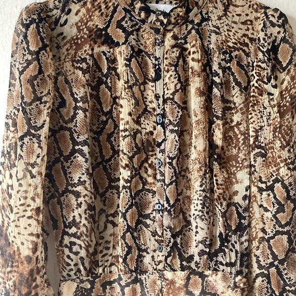 ba&sh Rackel Ruched Snake-Print Georgette Mini Dress XS - Picture 9 of 16